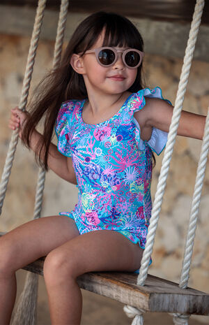 Kids Coral One Piece Swimsuit image number 3