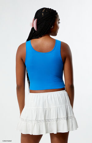 Blue Lace Trim Tank Top image number 3