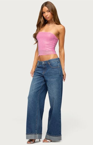 Gatz Cuffed Low Rise Wide Leg Jeans image number 4