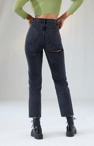 Eco Black Back Slash Dad Jeans image number 4