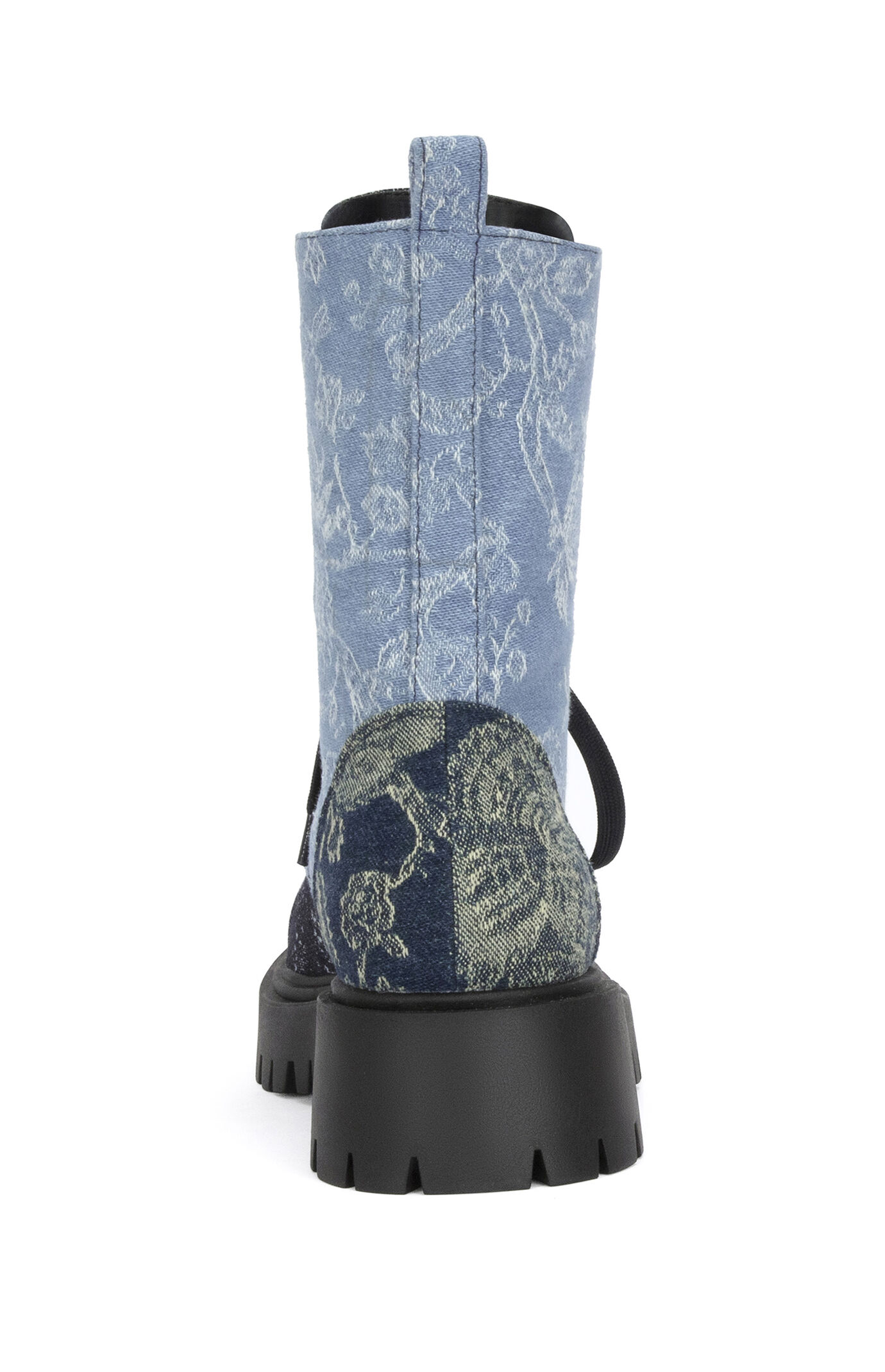 AZALEA WANG Women's Providence Denim Bandana Combat Boots