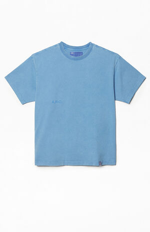 Blue Vintage Wash Heavyweight Cropped Boxy T-Shirt image number 1