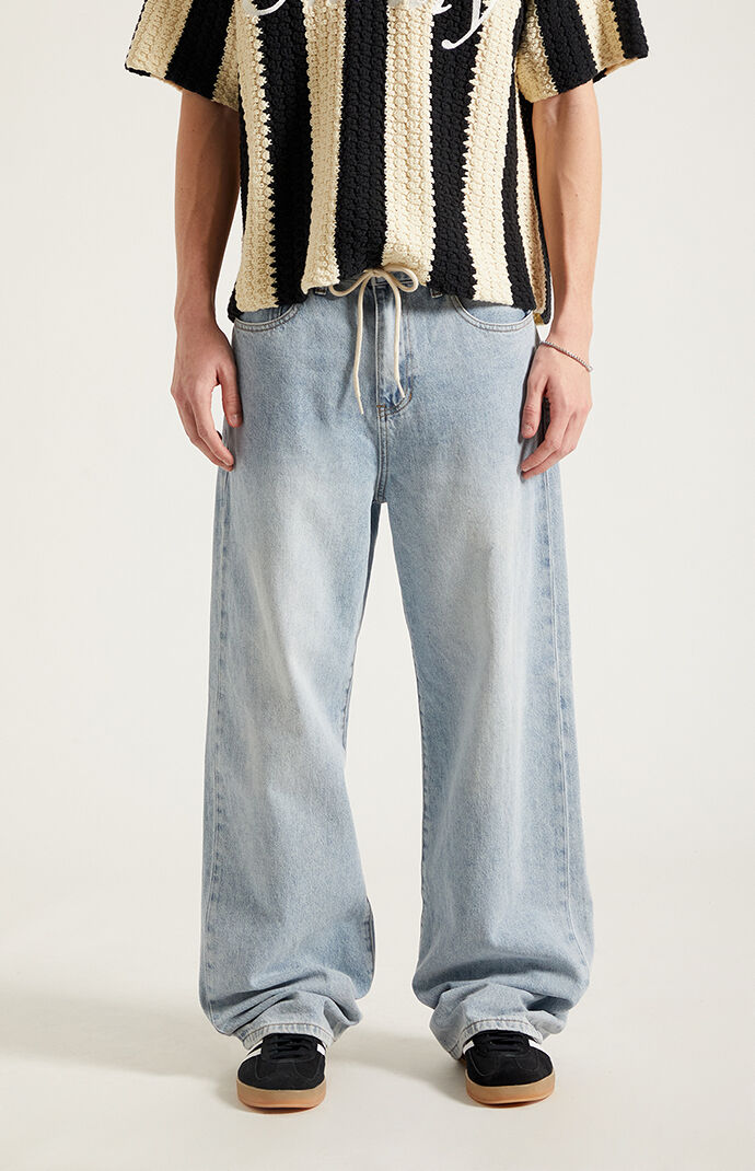 Pacsun Blake Extreme Baggy Jeans Drawstring Light Indigo | Pacsun