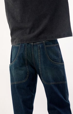 Dylan Baggy Jeans Layered Pocket Dark Wash image number 5