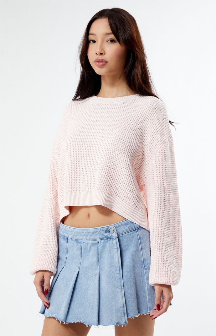 LA Hearts Babe Waffle Knit Sweater PacSun