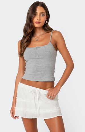 Striped Henley Tank Top image number 1