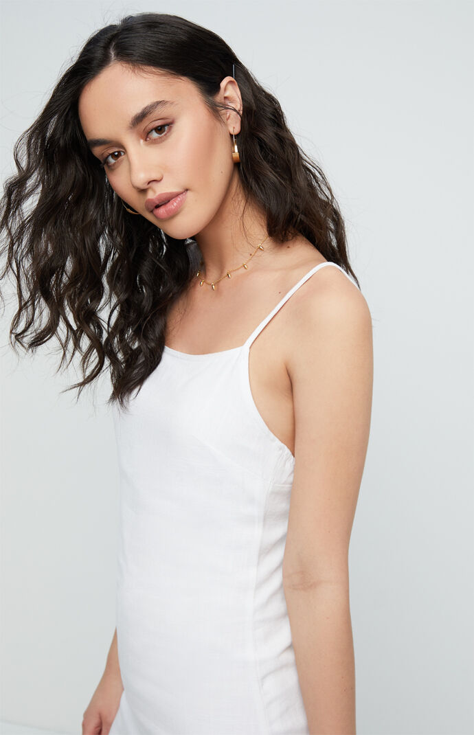 Tie Back Linen Shift Dress