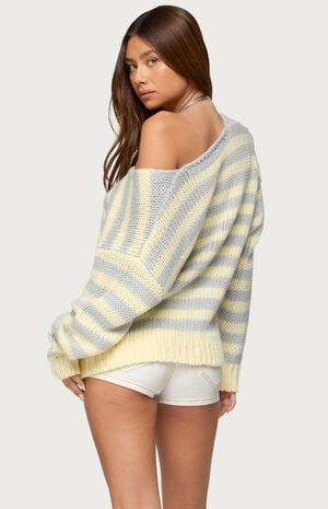 Eugenie Oversized Striped Knit Sweater image number 3