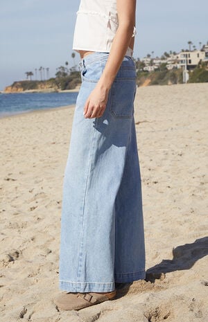 Light Indigo Gracie Low Rise Baggy Carpenter Jeans image number 3