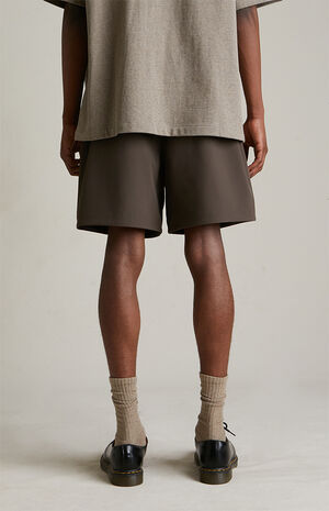 Brown Bonded Nylon Soccer Shorts image number 6