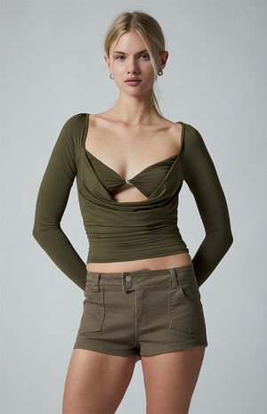 Twill Low Rise Shorts image number 2