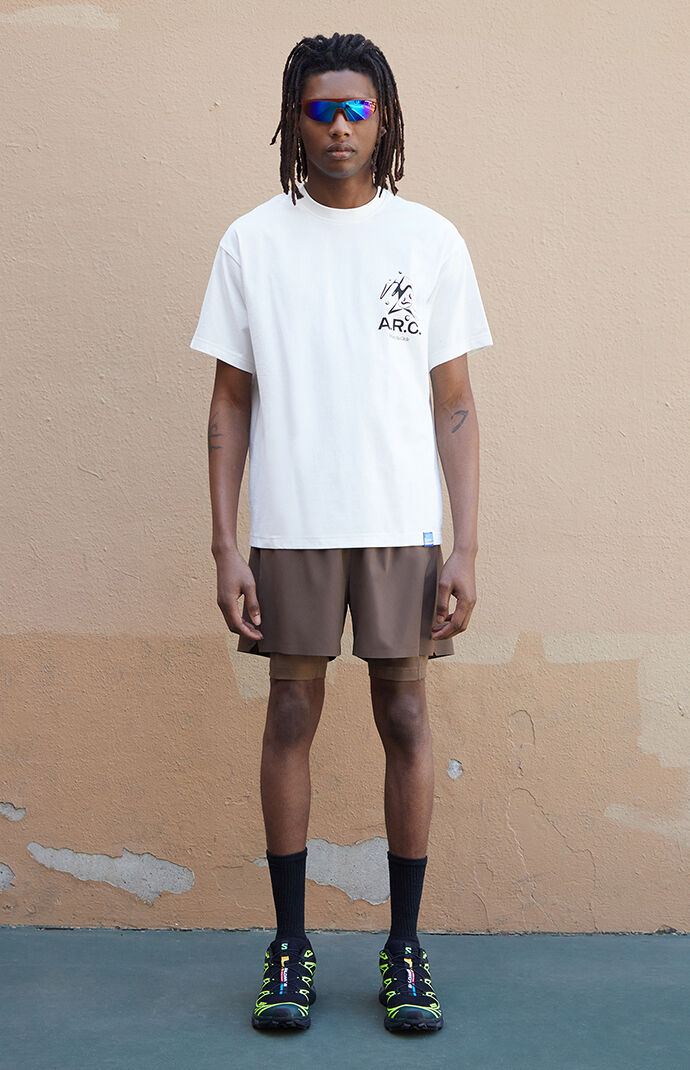 A.R.C. Active Brown Mesh Running Shorts | PacSun