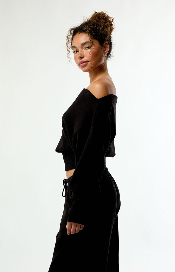 PAC 1980 Active French Terry Off-The-Shoulder Sweatshirt