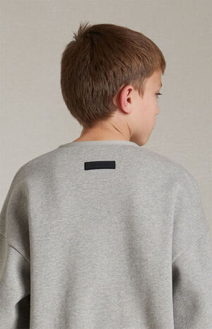 Essentials Dark Heather Oatmeal Crew Neck Sweatshirt image number 4