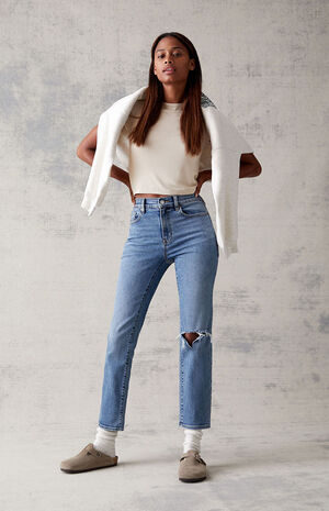 Medium Blue Stretch Vintage Skinny Jeans image number 1