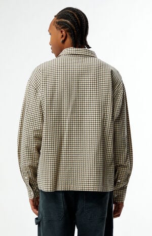 Plaid Cropped Flannel Long Sleeve Shirt image number 4