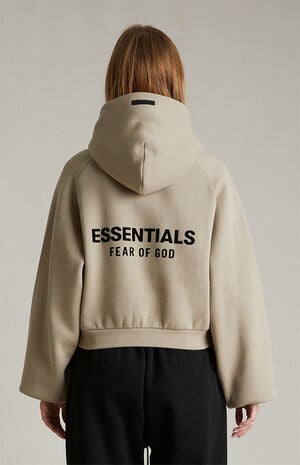 Women's Desert Sand Fleece Cropped Hoodie image number 4