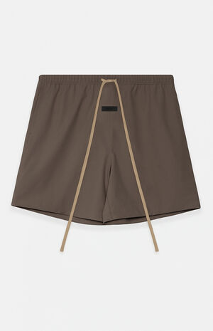 Brown Bonded Nylon Soccer Shorts image number 1