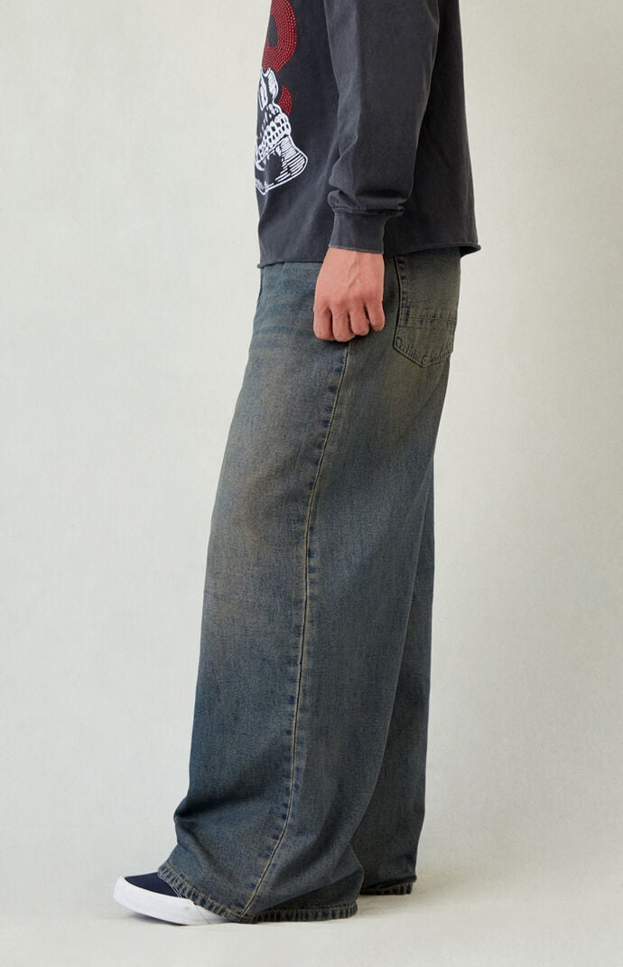 Pacsun Ryder Ultra Baggy Jeans Dark Blue Tinted