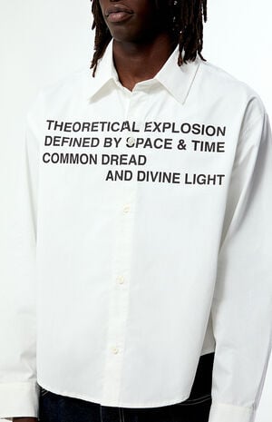 White Common Space Solid Long Sleeve Oxford Shirt image number 2