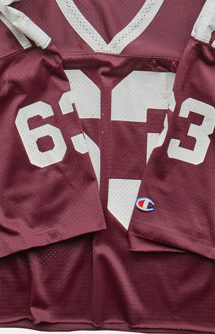 PS VINTAGE 90s 63 Jersey V-neck Cropped Graphic Top