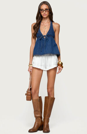 Safia Denim Halter Top image number 5