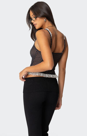 Polka Dot Sheer Mesh Tank Top image number 5