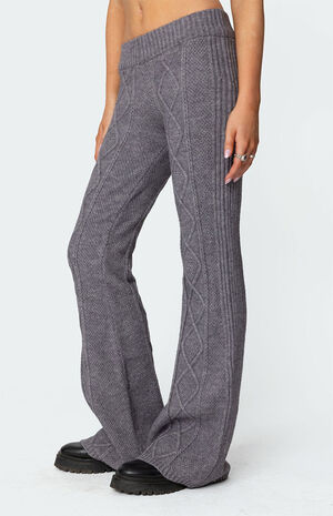 Ray Cable Knit Flared Pants image number 3