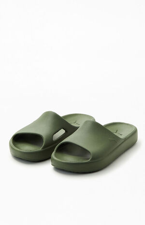 Women's Olive Shibui Cat Slide Sandals image number 2