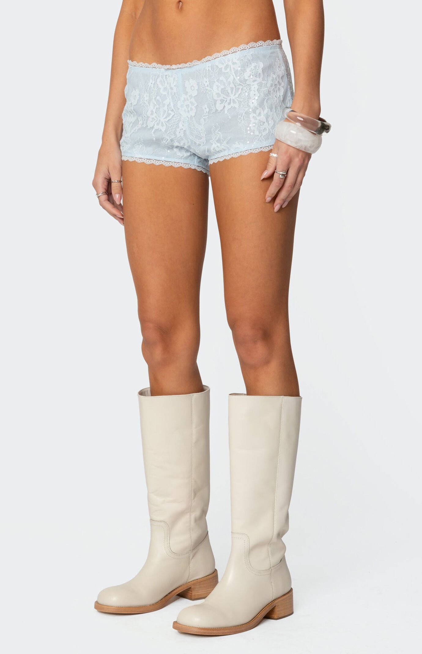 Edikted Sloaney Lace Micro Shorts