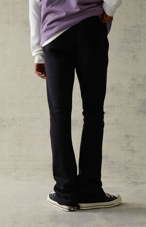 Fleece Black Slim Boot Sweatpants image number 5