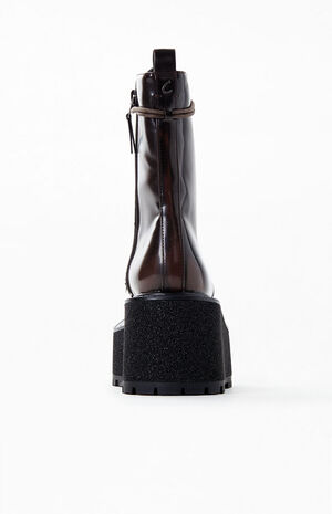 Women's Brown Slater Platform Combat Boots image number 3