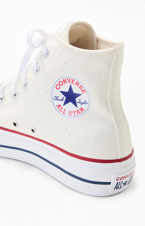 Women's White Stars Chuck Taylor All Star Lift High Top Sneakers image number 7