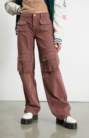 Eco Mauve Low Rise Boyfriend Carpenter Pants image number 2