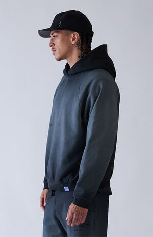 Black Raglan Vintage Wash Heavyweight Hoodie image number 3