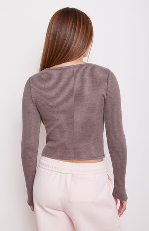 Waffle Knit Long Sleeve Top image number 4