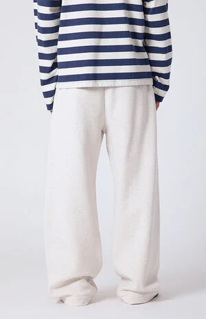 Heather Oatmeal Fleece Extreme Baggy Sweatpants image number 4