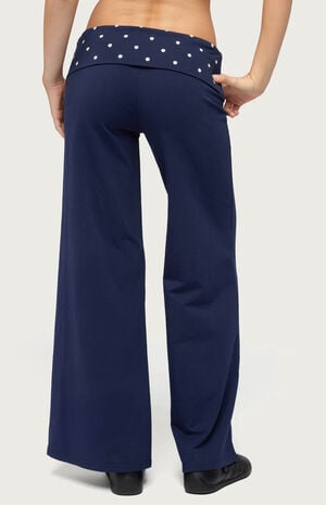 Petite Reeva Polka Dot Foldover Pants image number 3