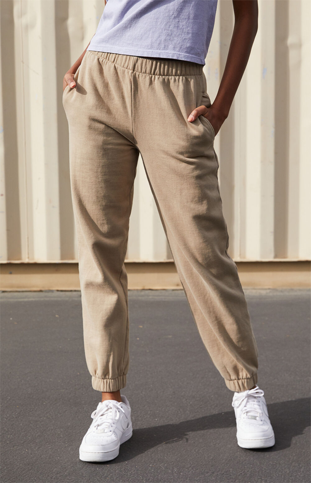 John Galt Light Brown Sweatpants PacSun