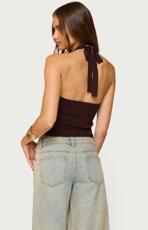 Kez Belted Knit Halter Top image number 4
