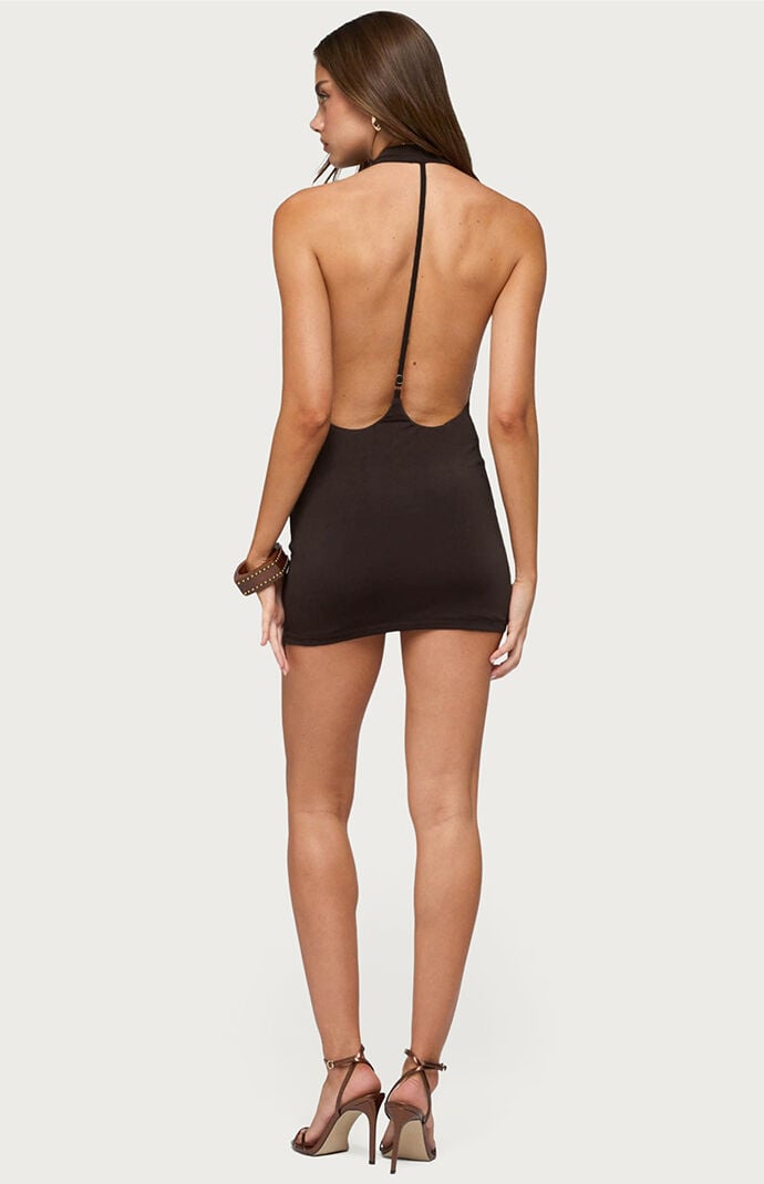 Edikted Sunmi Backless Cowl Neck Mini Dress