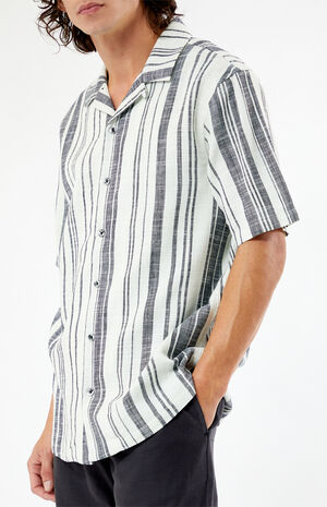 Black Woven Camp Shirt image number 4