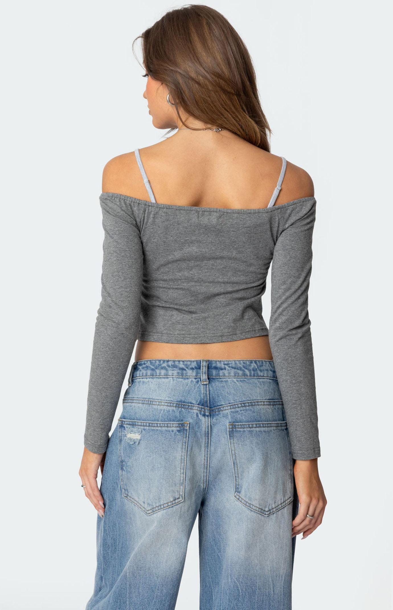 Edikted Off Shoulder Layered Long Sleeve T-Shirt | PacSun