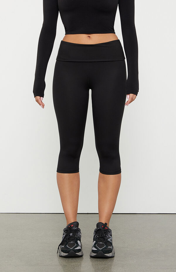 PAC 1980 WHISPER Active Icon Fold-Over Capri Yoga Pants