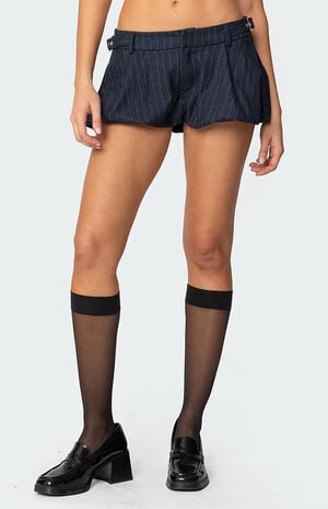 Buckled Pinstripe Bubble Mini Skort image number 2