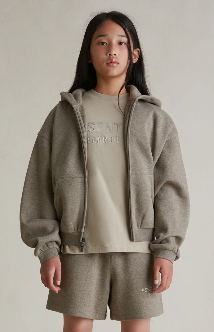 Fear of God ESSENTIALS Kids Homestead Heather Full Zip Fleece
