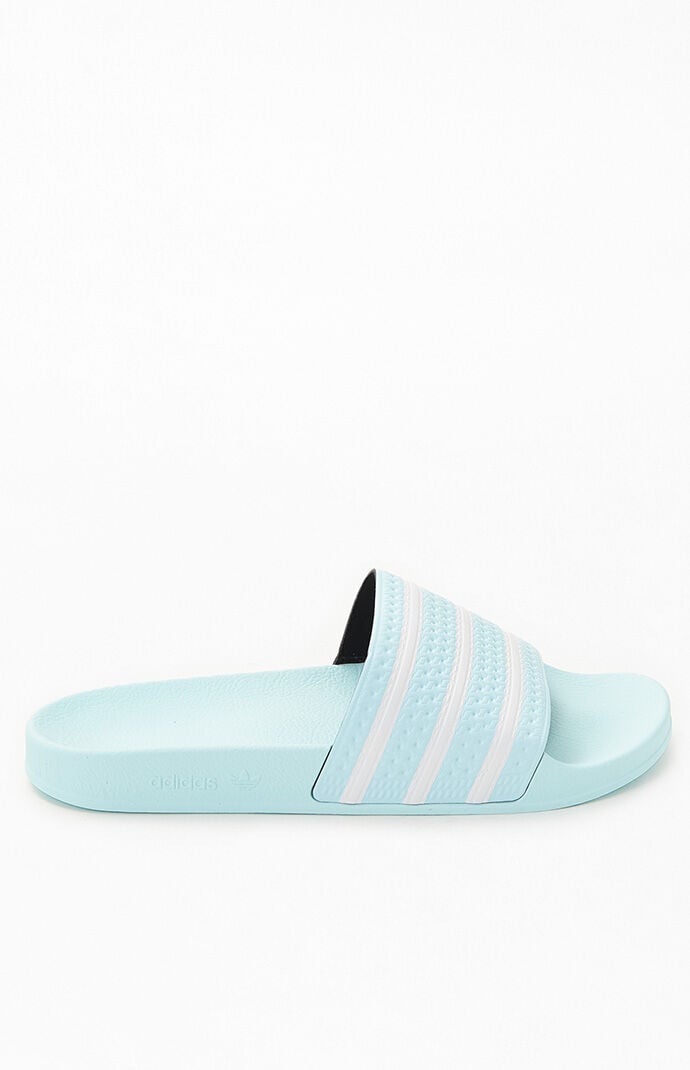 light blue slide sandals