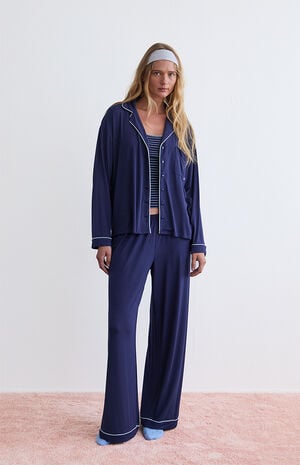 Long Sleeve Button Up Pajama Shirt image number 5
