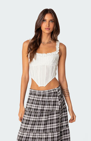 Textured Ruffle Corset image number 1