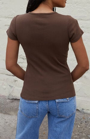 Brown Hailie Short Sleeve Top image number 3